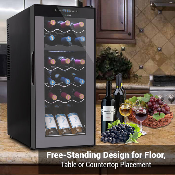 NutriChef 19.3'' 18 Bottle Dual Zone Wine Refrigerator & Reviews Wayfair